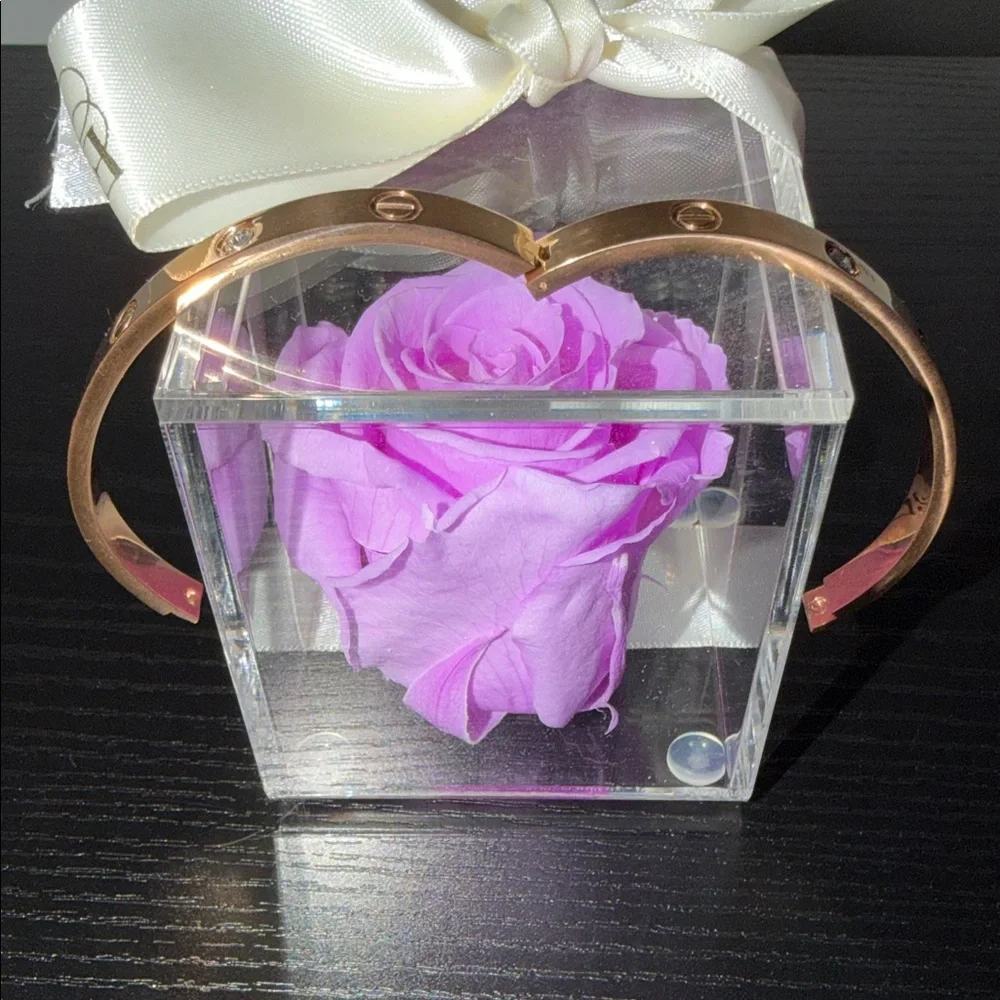 Rose Gold Bracelet with Crystal Accents - Picture 4 of 4